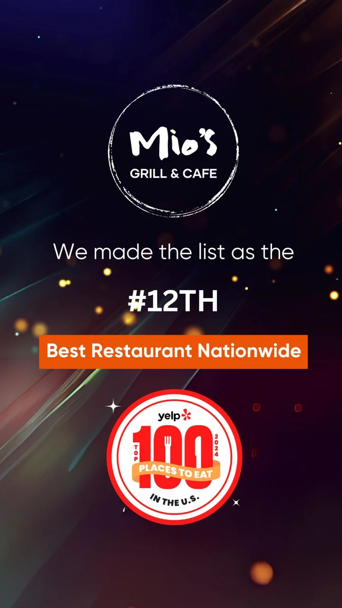 Yelp Top 12 Restaurants in the U.S. award — Mio's Grill & Cafe